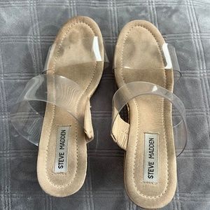 Steve Madden clear strap wedges